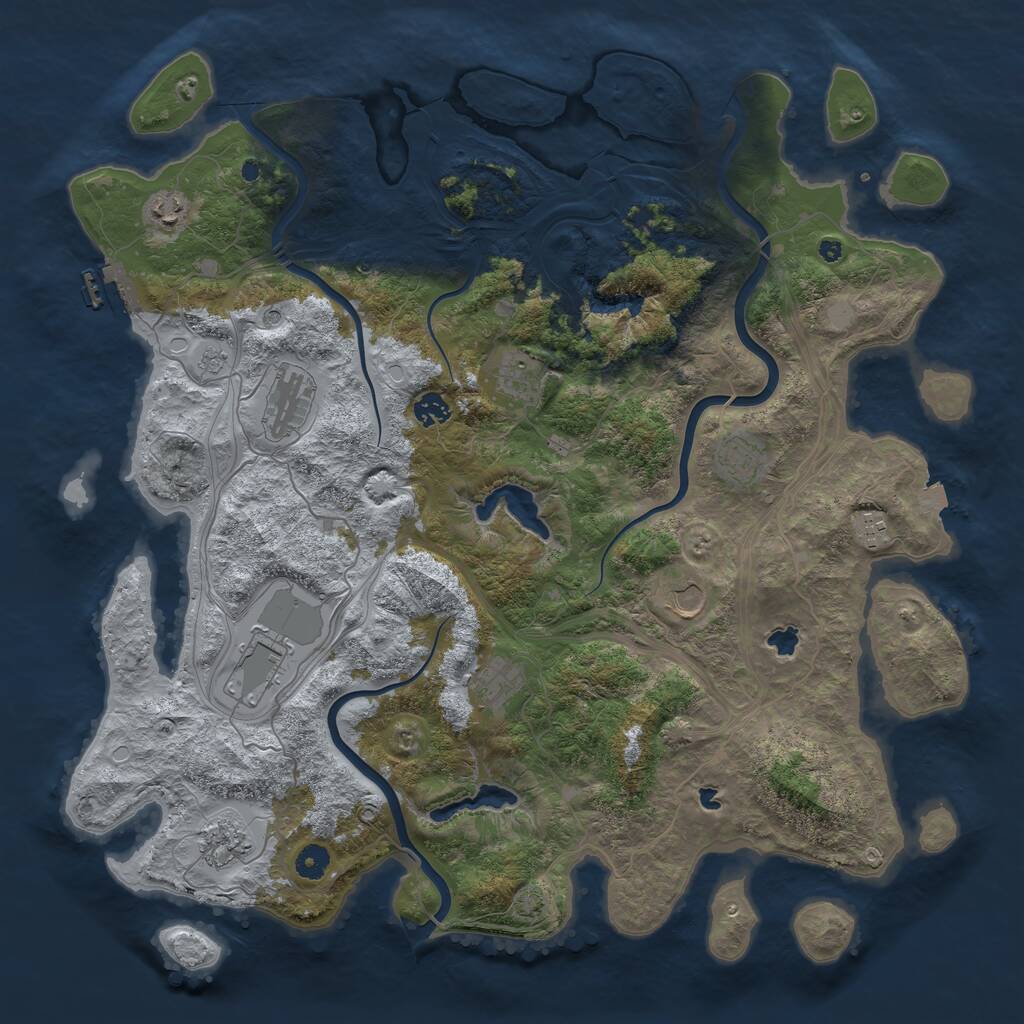 Rust Map: Procedural Map, Size: 4500, Seed: 396768321, 15 Monuments