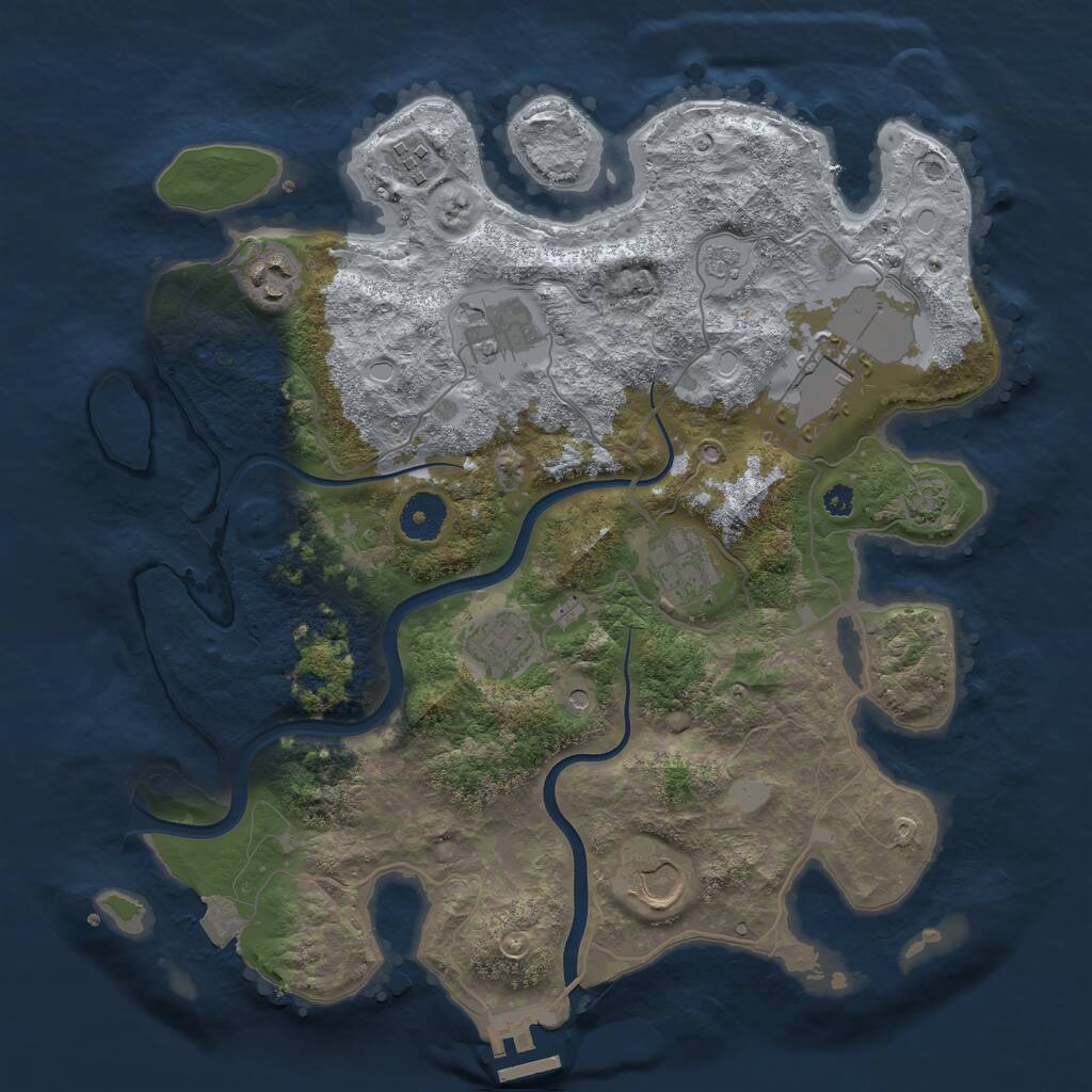 Rust Map: Procedural Map, Size: 3500, Seed: 1516819563, 12 Monuments