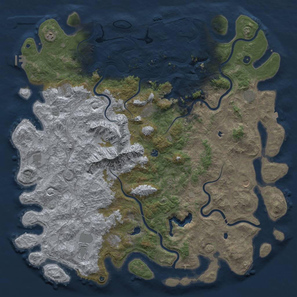 Rust Map: Procedural Map, Size: 6000, Seed: 1988717344, 17 Monuments