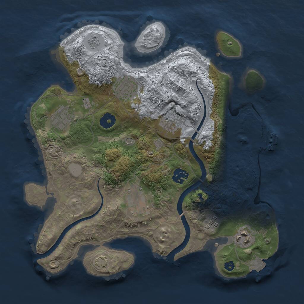 Rust Map: Procedural Map, Size: 3000, Seed: 627315766, 12 Monuments