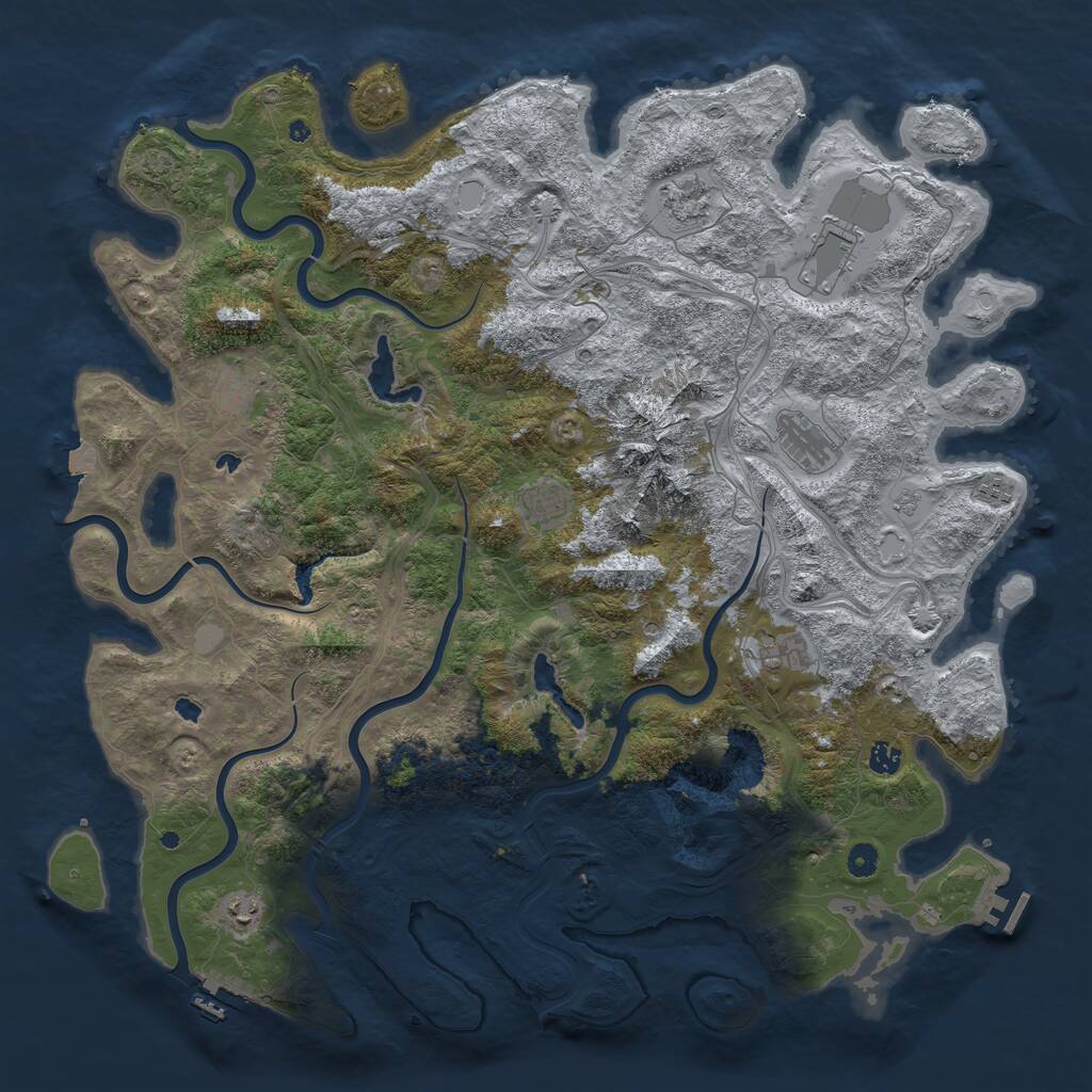 Rust Map: Procedural Map, Size: 5000, Seed: 52859, 15 Monuments