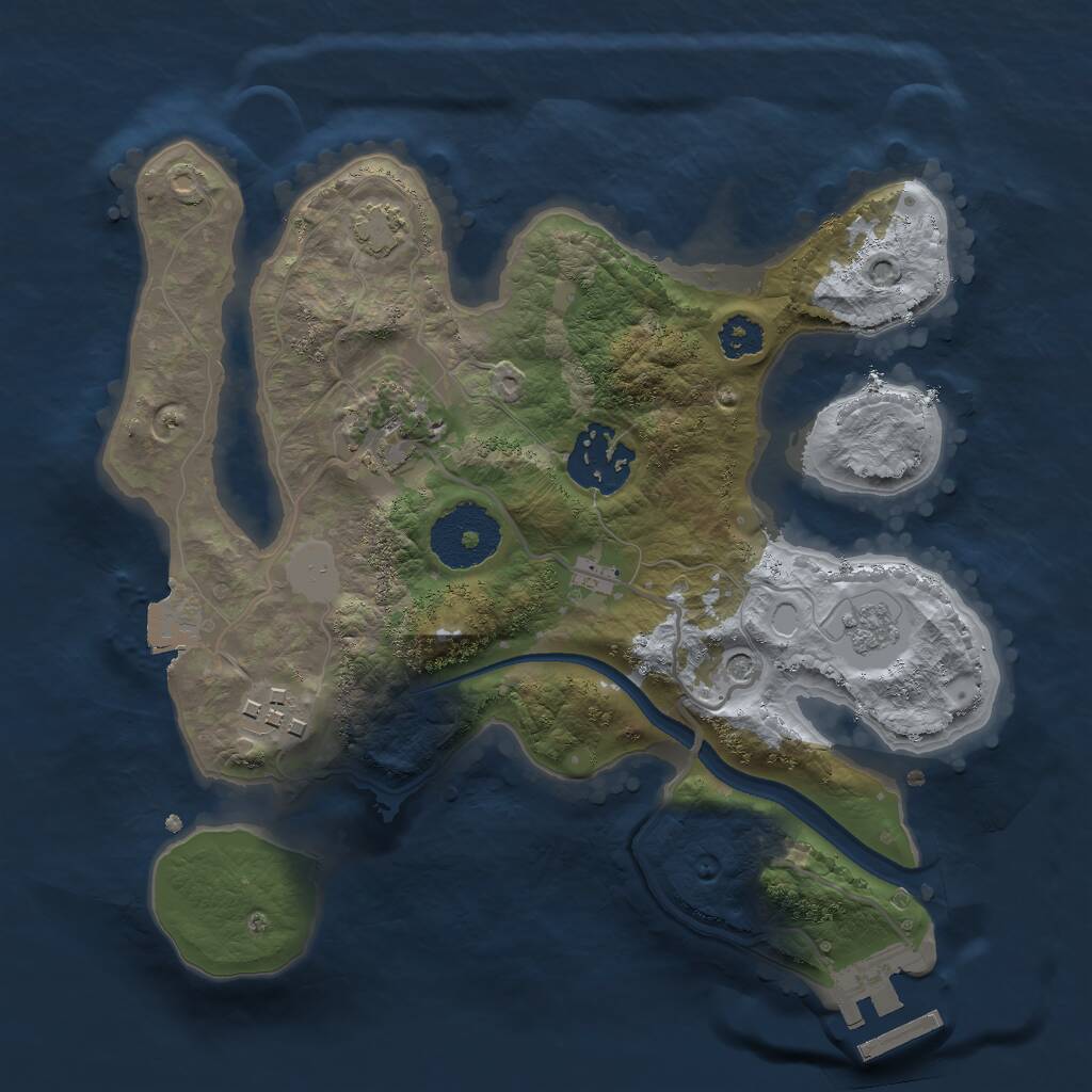 Rust Map: Procedural Map, Size: 2500, Seed: 56789, 8 Monuments
