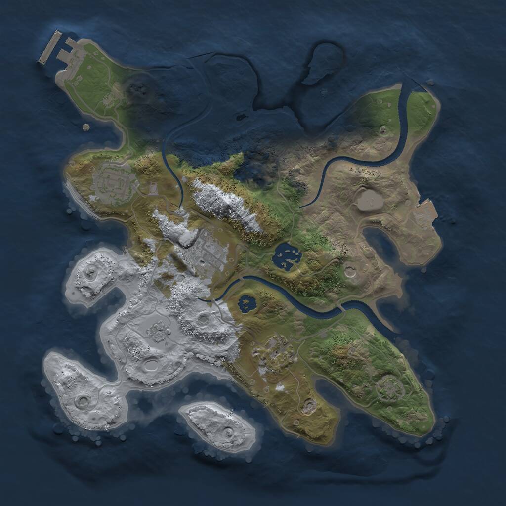 Rust Map: Procedural Map, Size: 2800, Seed: 122800940, 9 Monuments