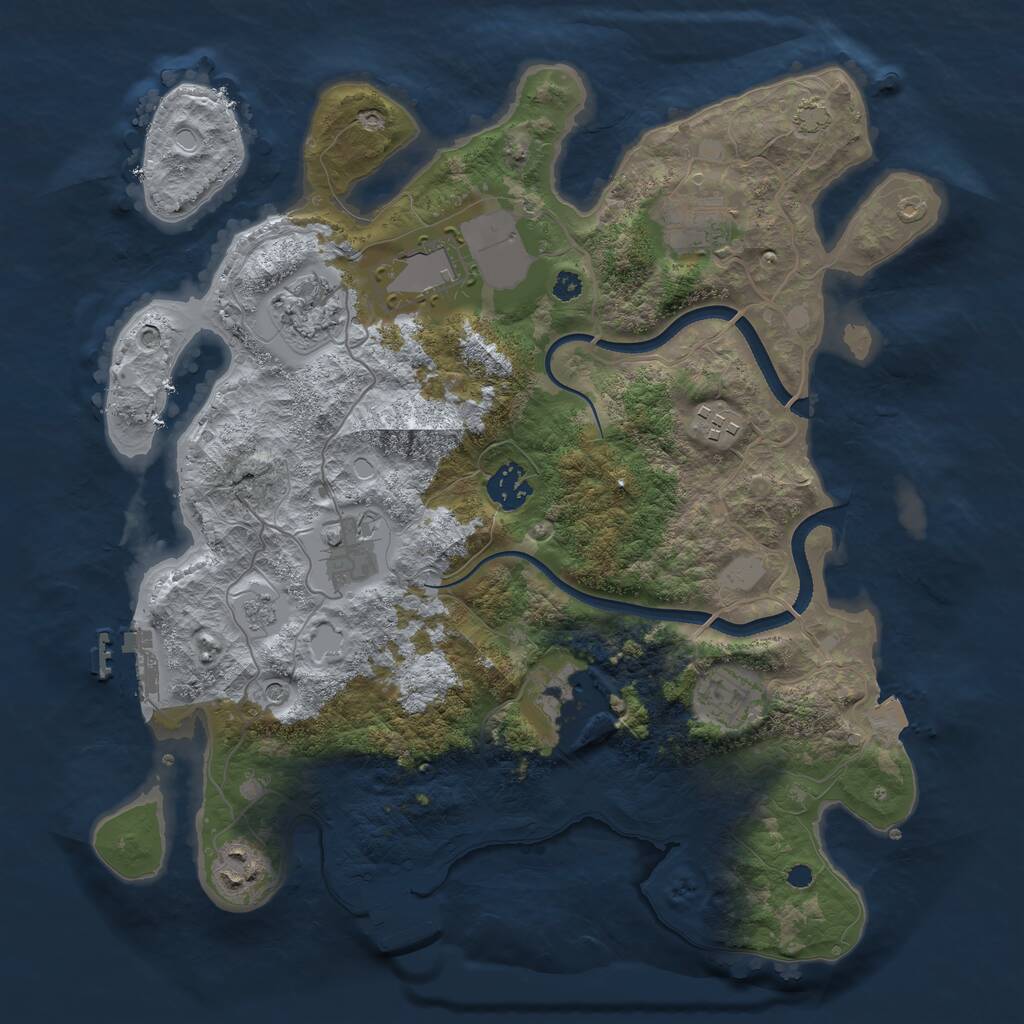 Rust Map: Procedural Map, Size: 3500, Seed: 165236245, 15 Monuments