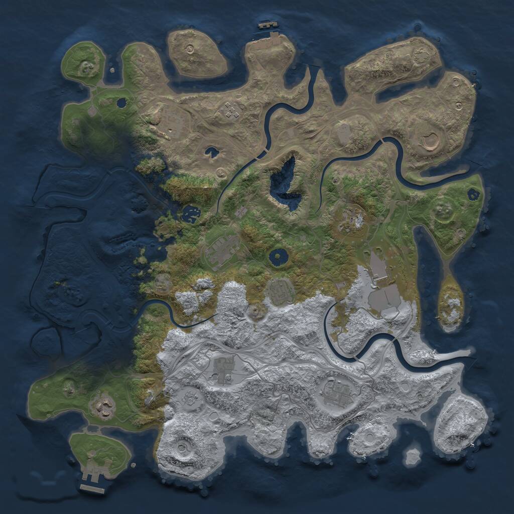 Rust Map: Procedural Map, Size: 4250, Seed: 783632847, 17 Monuments