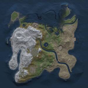 Thumbnail Rust Map: Procedural Map, Size: 3000, Seed: 2088098918, 11 Monuments