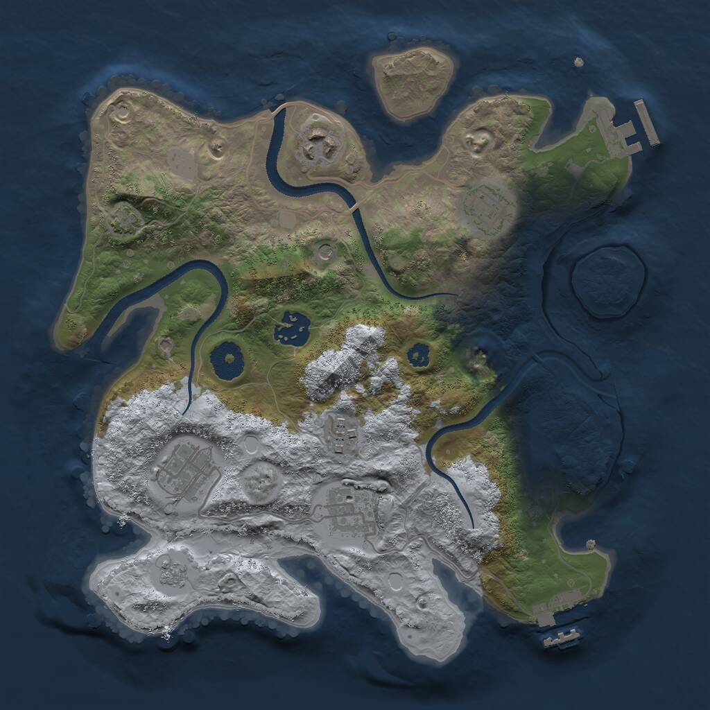 Rust Map: Procedural Map, Size: 3000, Seed: 783043499, 12 Monuments