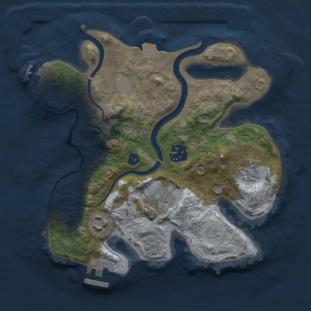 Rust Map: Procedural Map, Size: 2600, Seed: 77, 10 Monuments