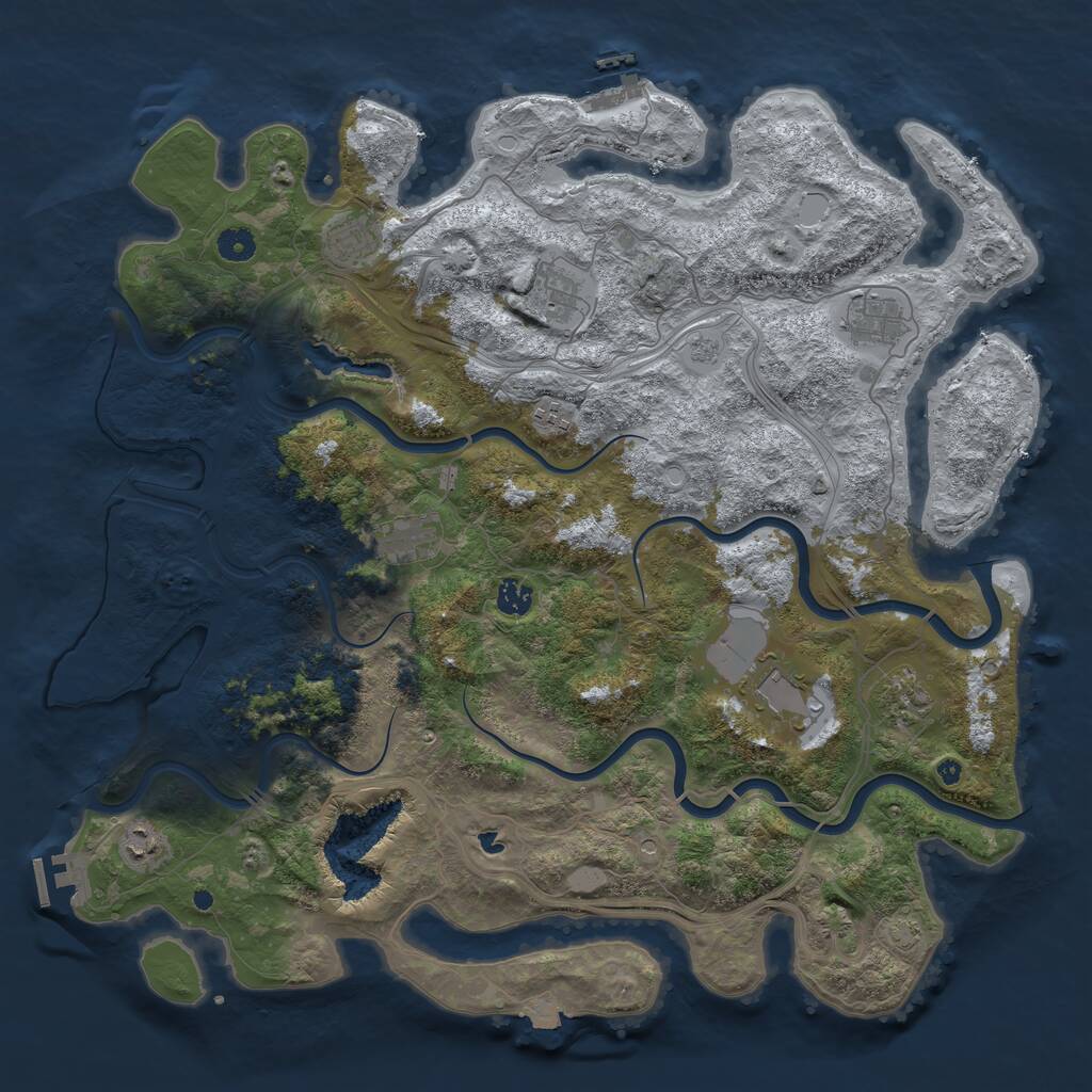 Rust Map: Procedural Map, Size: 4500, Seed: 608664514, 15 Monuments
