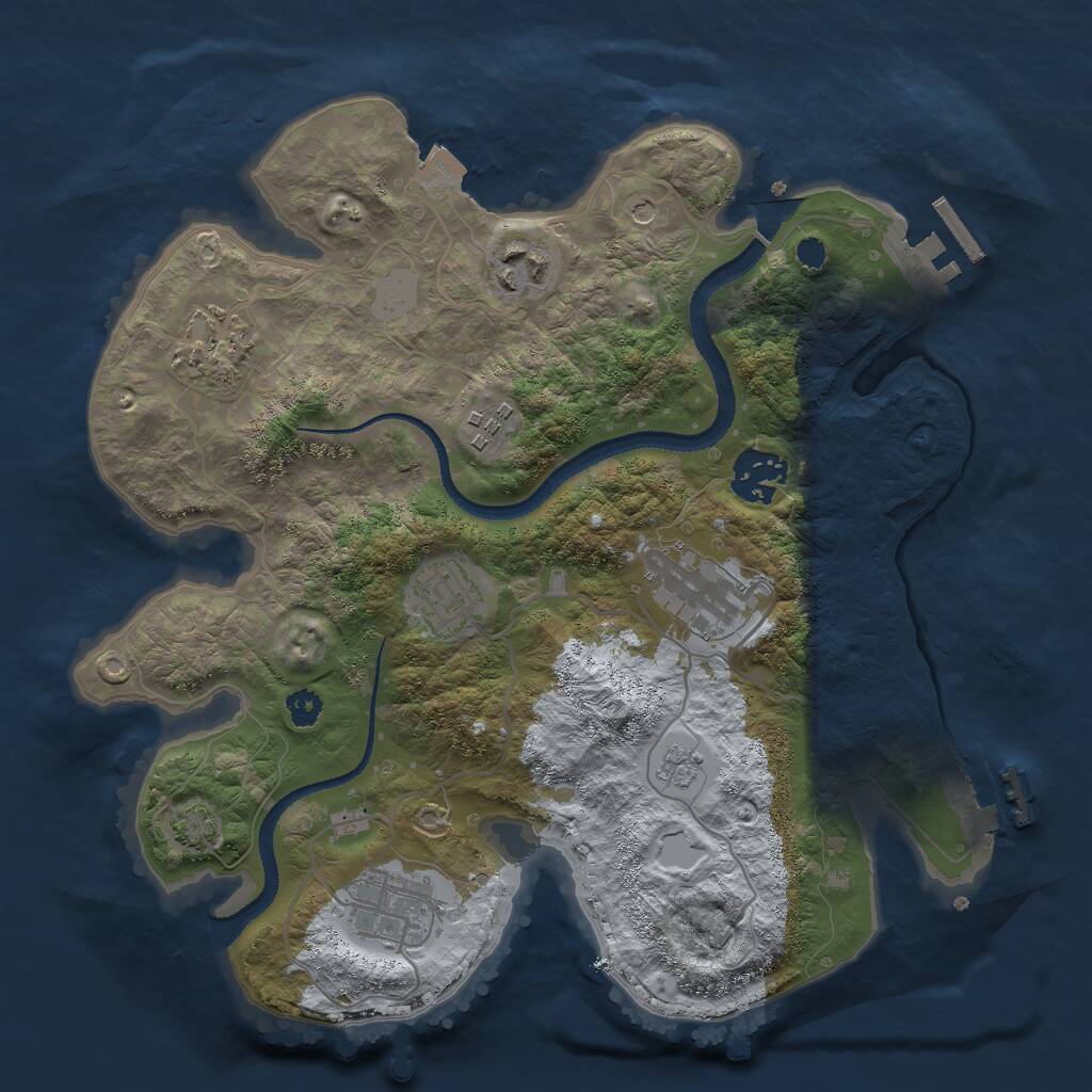 Rust Map: Procedural Map, Size: 3000, Seed: 75902336, 13 Monuments