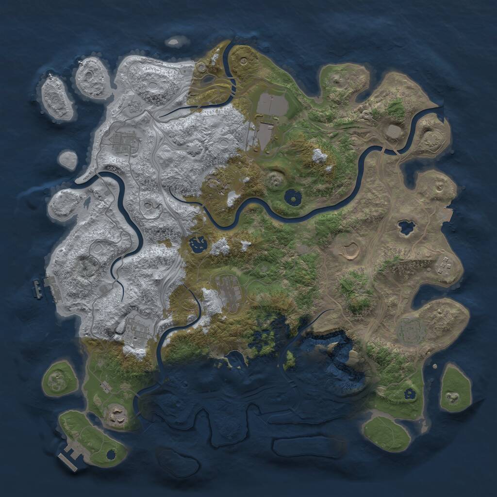 Rust Map: Procedural Map, Size: 4300, Seed: 32457114, 16 Monuments
