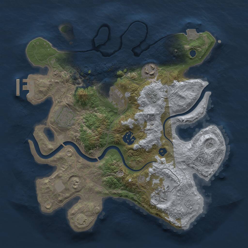 Rust Map: Procedural Map, Size: 3000, Seed: 382815831, 11 Monuments