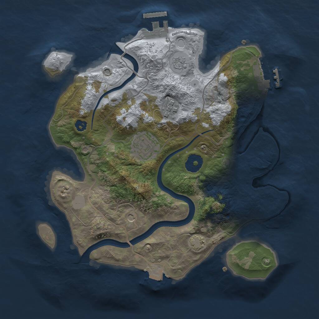 Rust Map: Procedural Map, Size: 2700, Seed: 1759752091, 8 Monuments