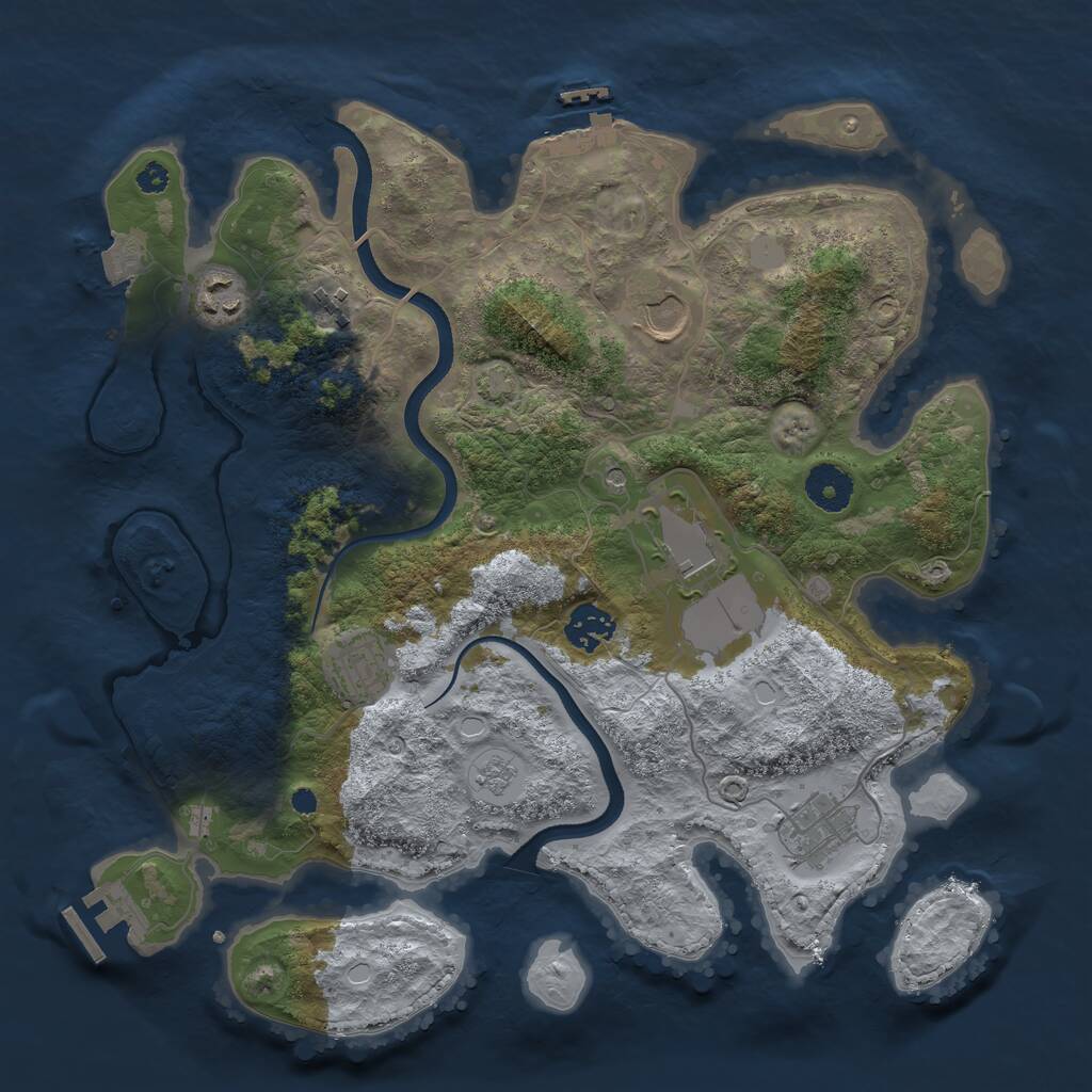 Rust Map: Procedural Map, Size: 3500, Seed: 440080204, 13 Monuments