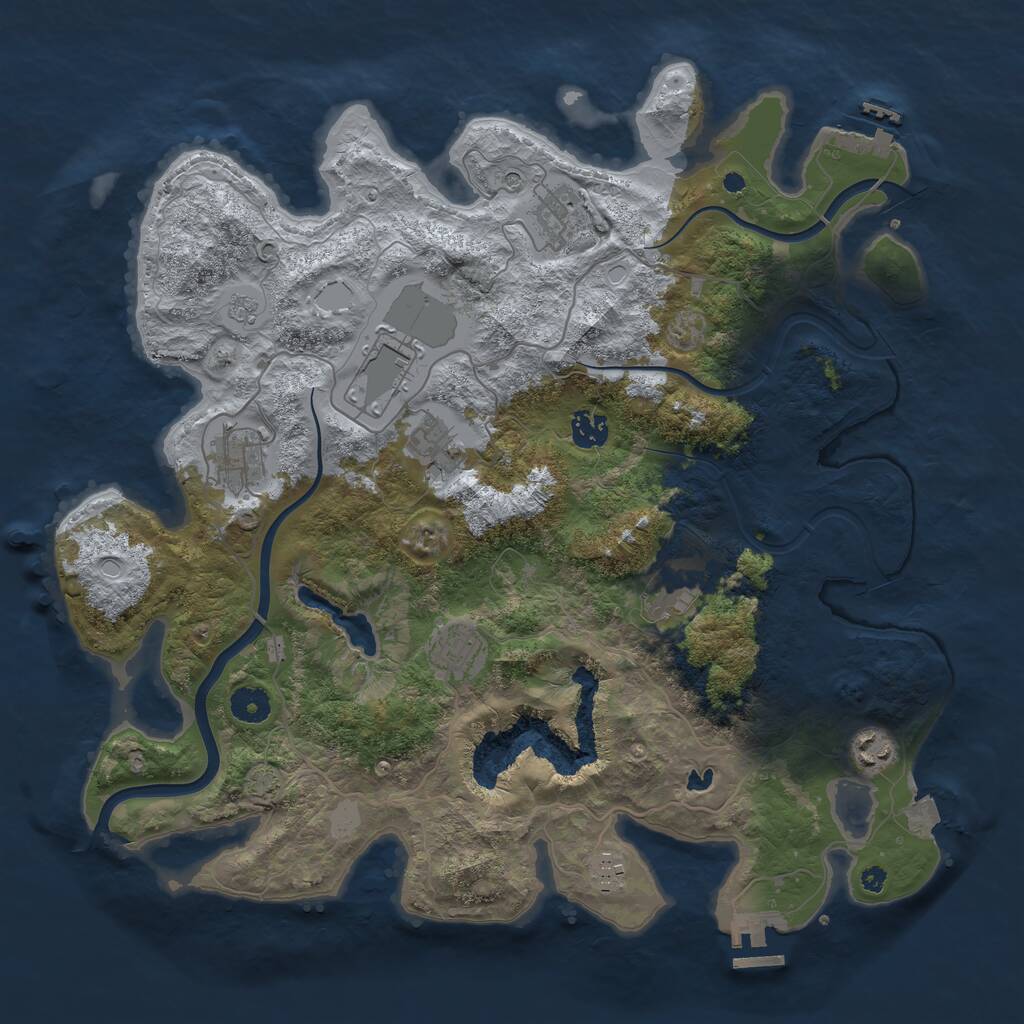 Rust Map: Procedural Map, Size: 4000, Seed: 1881357877, 15 Monuments