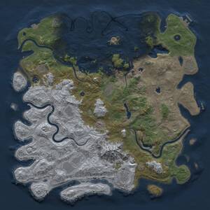 Thumbnail Rust Map: Procedural Map, Size: 5000, Seed: 332447648, 17 Monuments