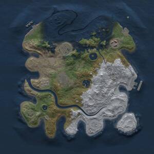 Thumbnail Rust Map: Procedural Map, Size: 3000, Seed: 589811533, 11 Monuments