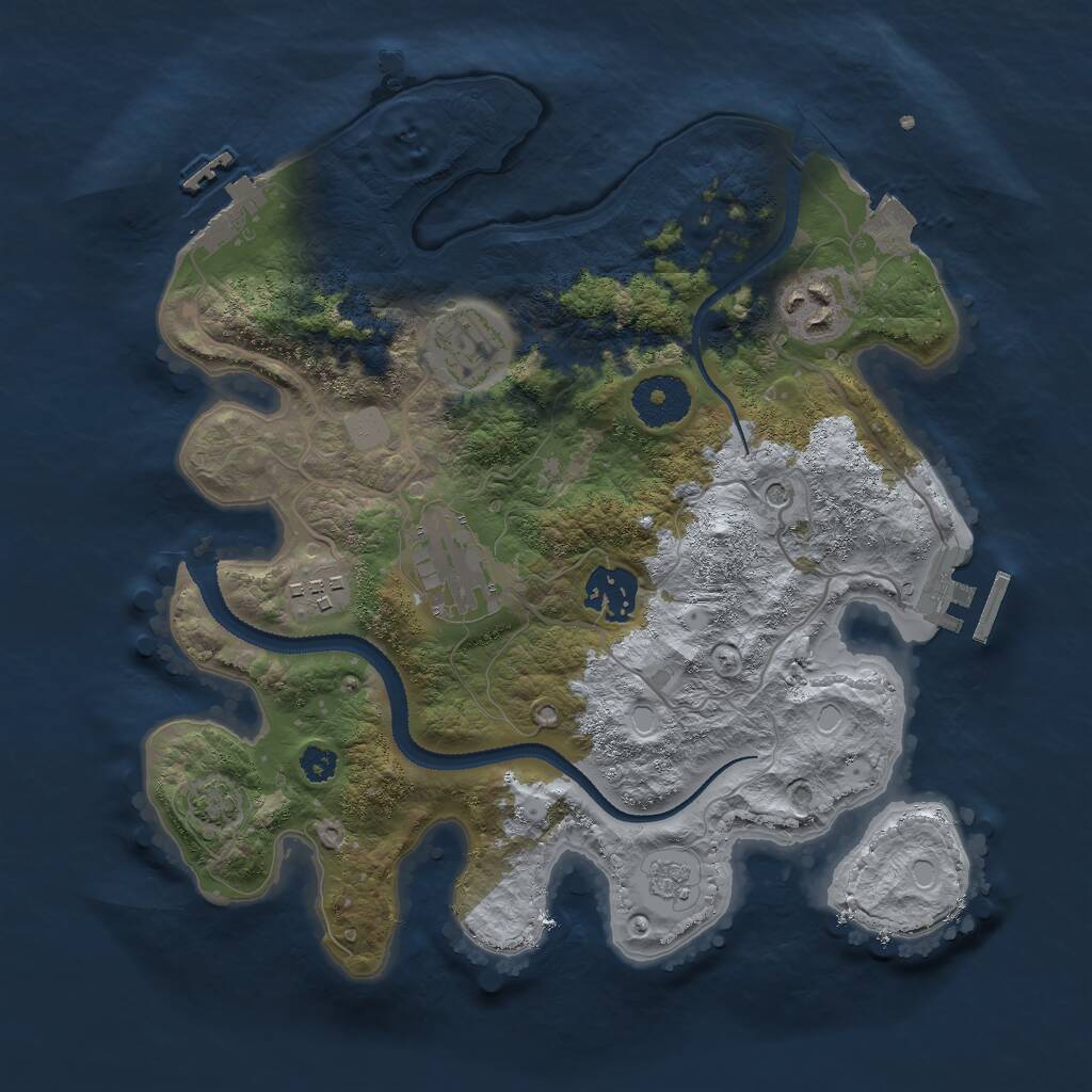 Rust Map: Procedural Map, Size: 3000, Seed: 589811533, 11 Monuments