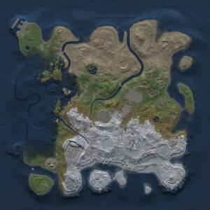 Thumbnail Rust Map: Procedural Map, Size: 3500, Seed: 1312002240, 14 Monuments