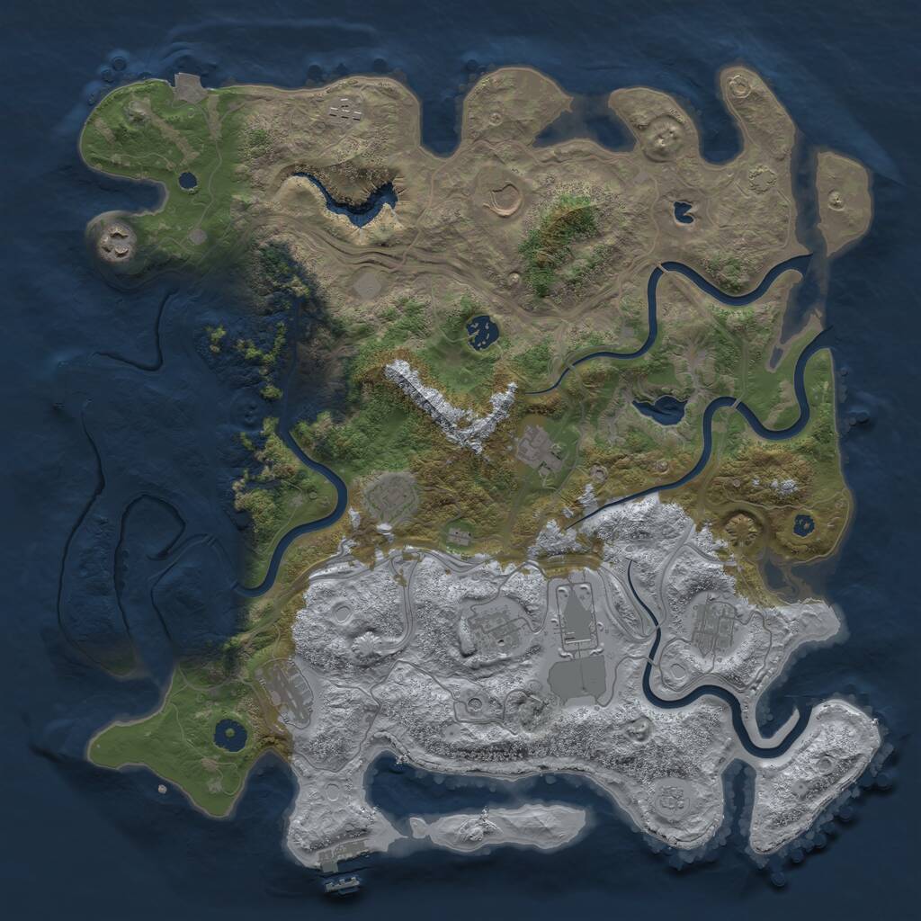 Rust Map: Procedural Map, Size: 4250, Seed: 1480907094, 16 Monuments