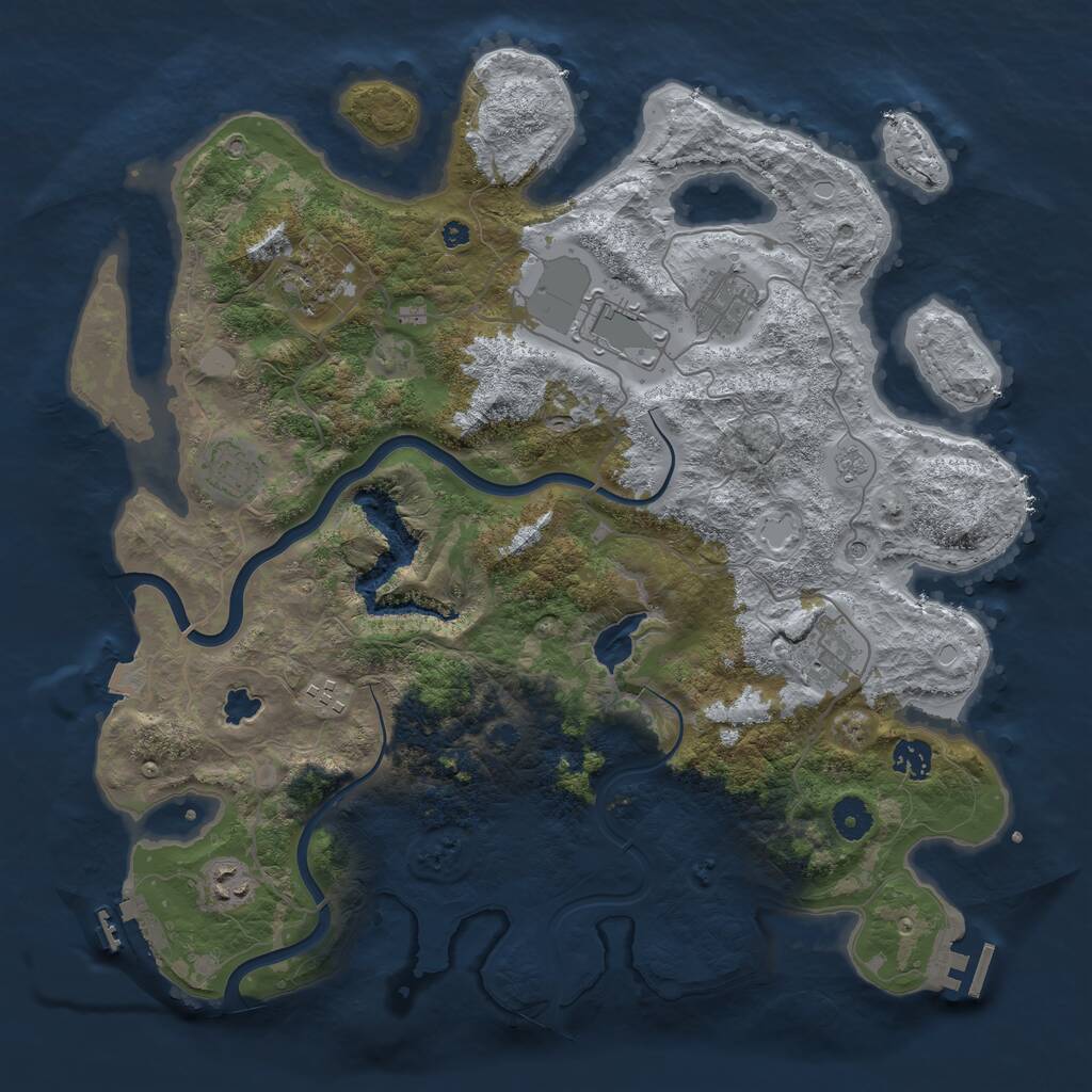 Rust Map: Procedural Map, Size: 4000, Seed: 11874988, 14 Monuments