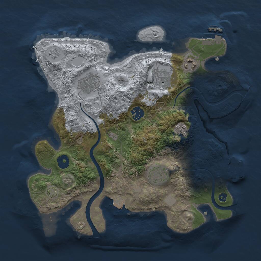 Rust Map: Procedural Map, Size: 3000, Seed: 795213, 12 Monuments