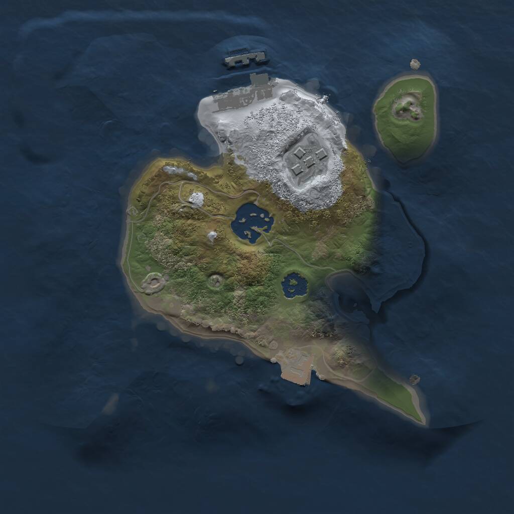 Rust Map: Procedural Map, Size: 2000, Seed: 331403132, 4 Monuments