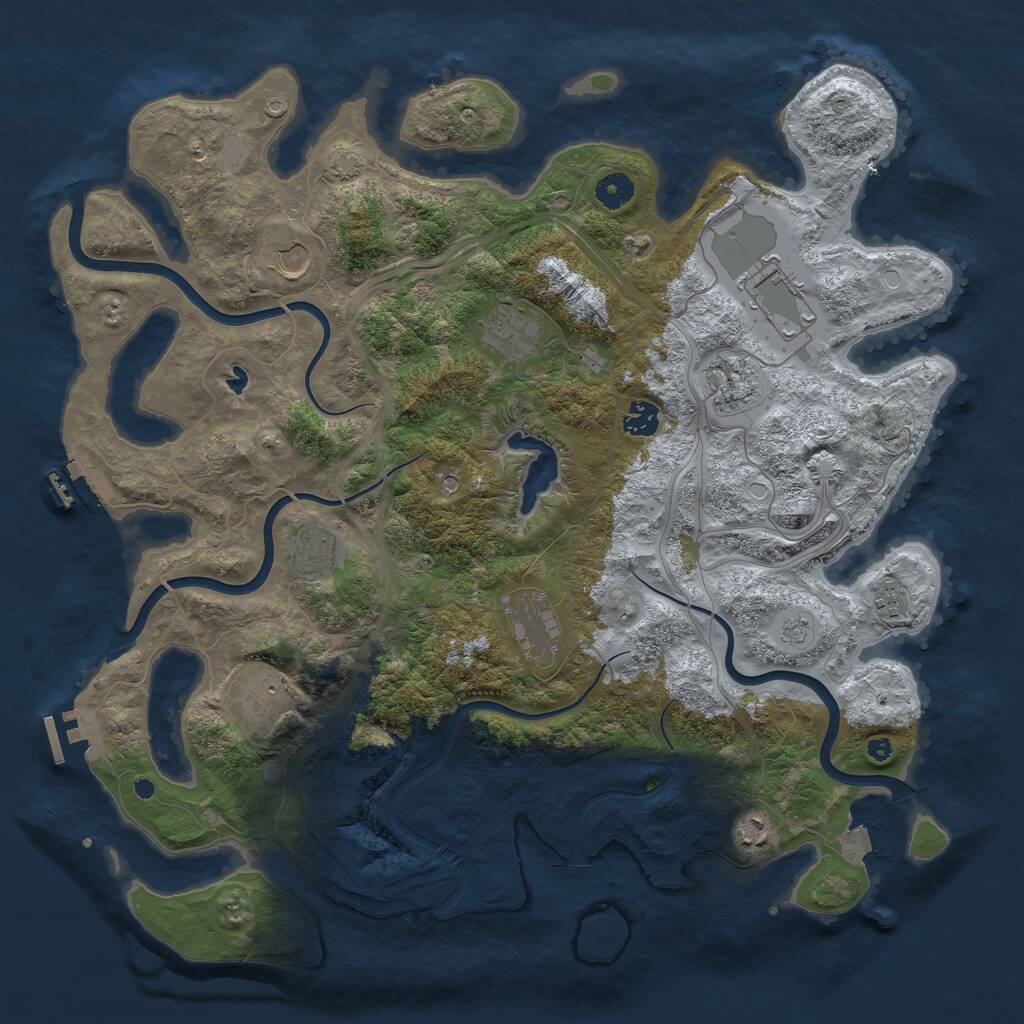 Rust Map: Procedural Map, Size: 4250, Seed: 15645, 16 Monuments