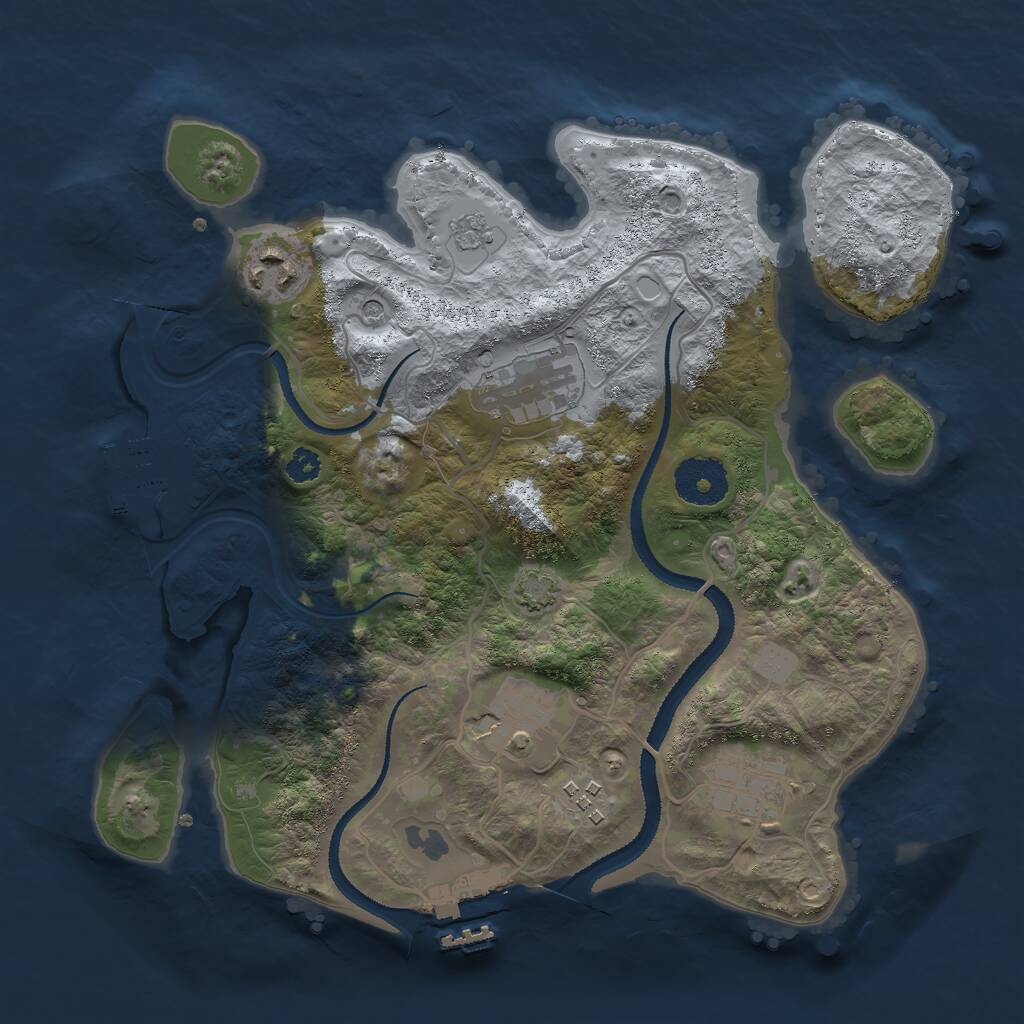 Rust Map: Procedural Map, Size: 3000, Seed: 7410, 11 Monuments