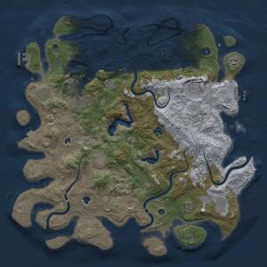 Thumbnail Rust Map: Procedural Map, Size: 4500, Seed: 438221946, 16 Monuments