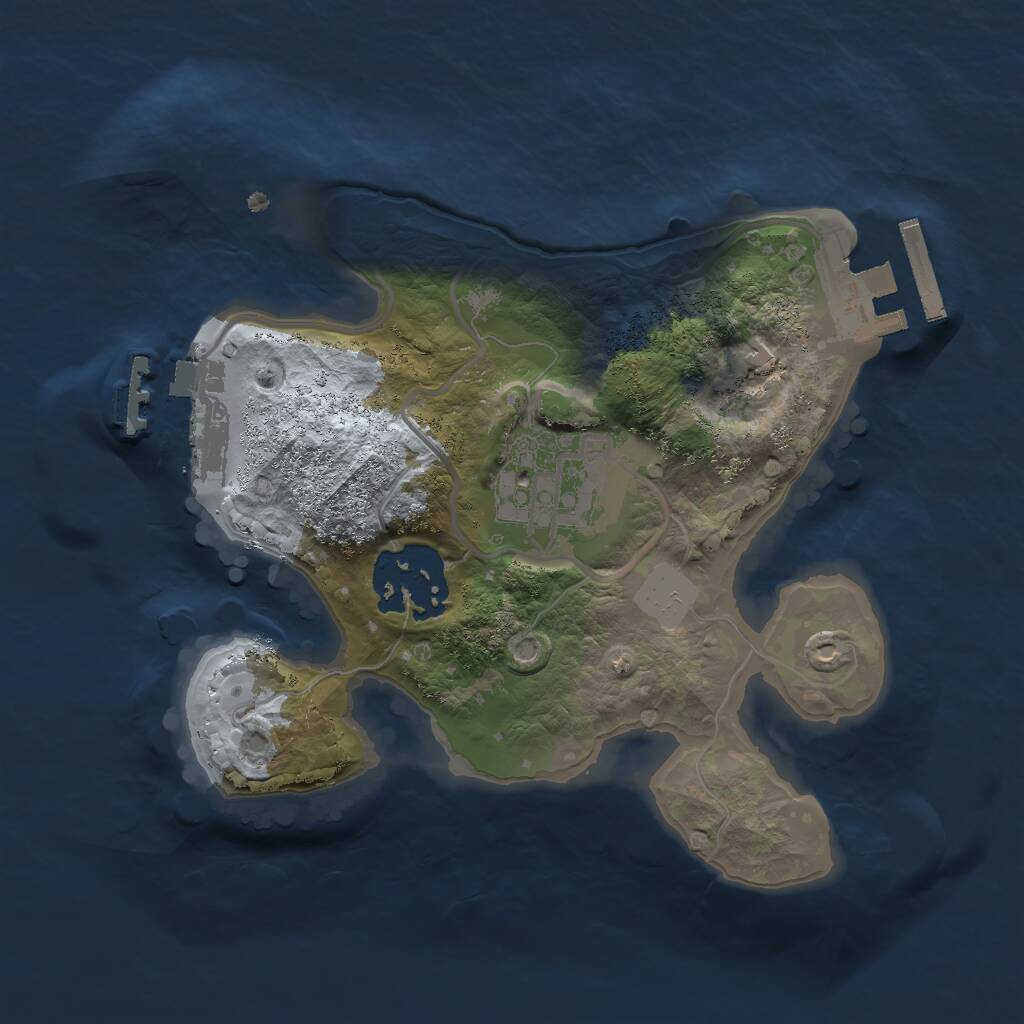 Rust Map: Procedural Map, Size: 2000, Seed: 10225, 5 Monuments