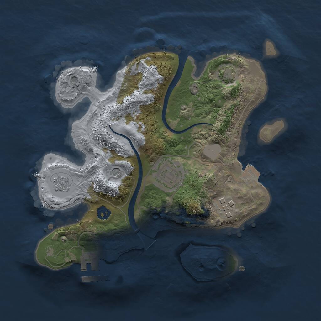 Rust Map: Procedural Map, Size: 2300, Seed: 78357, 7 Monuments