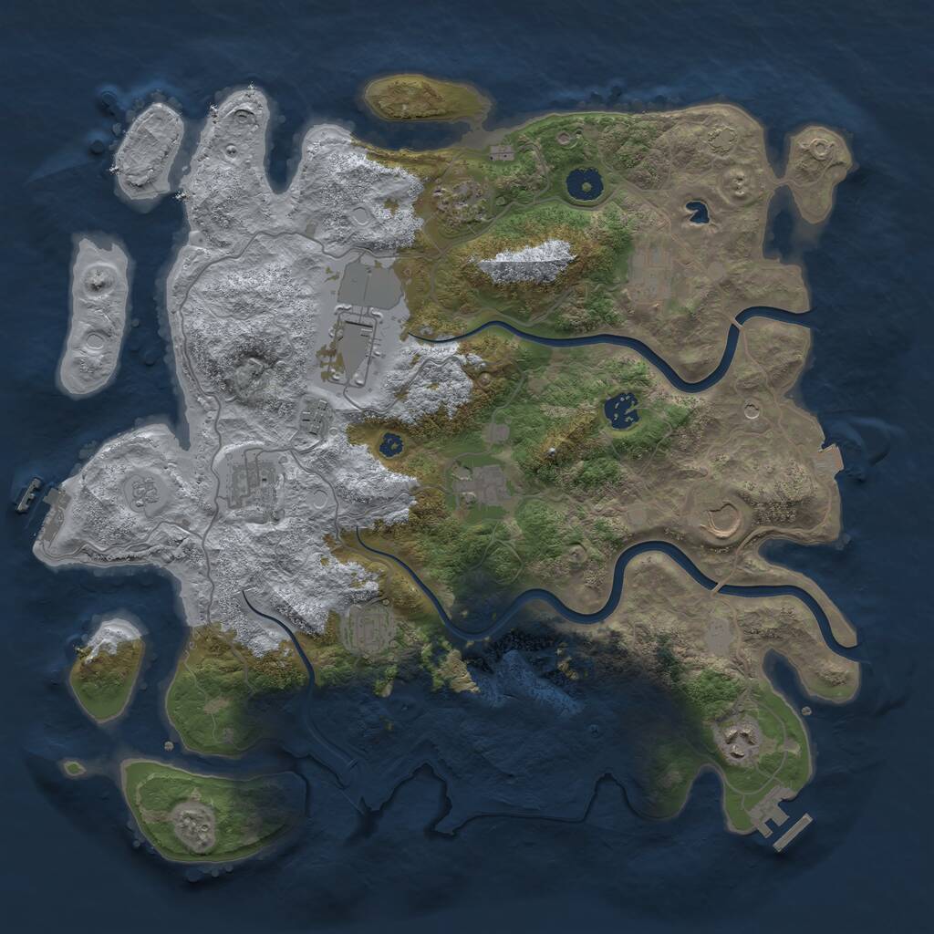 Rust Map: Procedural Map, Size: 4000, Seed: 1629423721, 16 Monuments