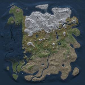 Thumbnail Rust Map: Procedural Map, Size: 4500, Seed: 34539061, 16 Monuments