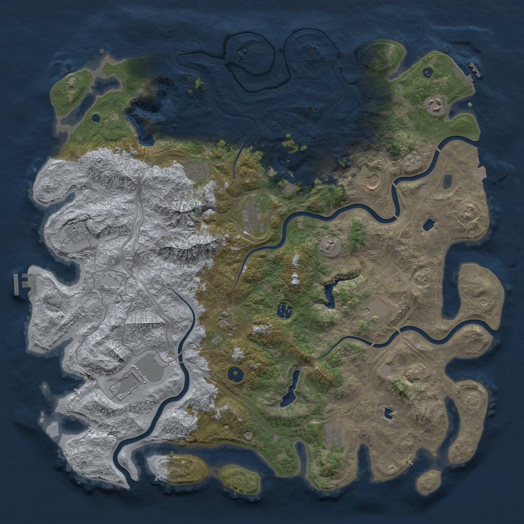 Rust Map: Procedural Map, Size: 5000, Seed: 299849549, 17 Monuments