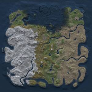 Thumbnail Rust Map: Procedural Map, Size: 5000, Seed: 299849549, 17 Monuments