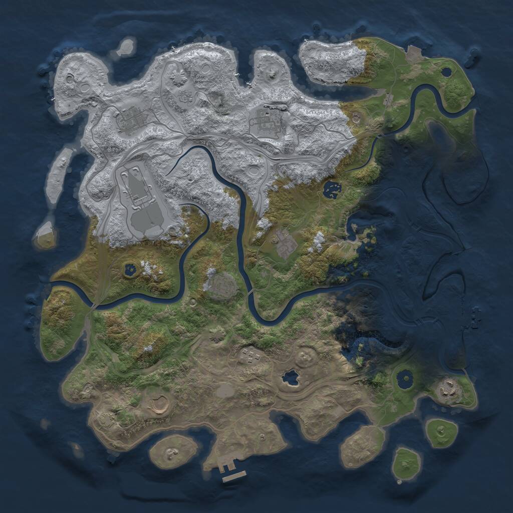 Rust Map: Procedural Map, Size: 4250, Seed: 1163864110, 15 Monuments