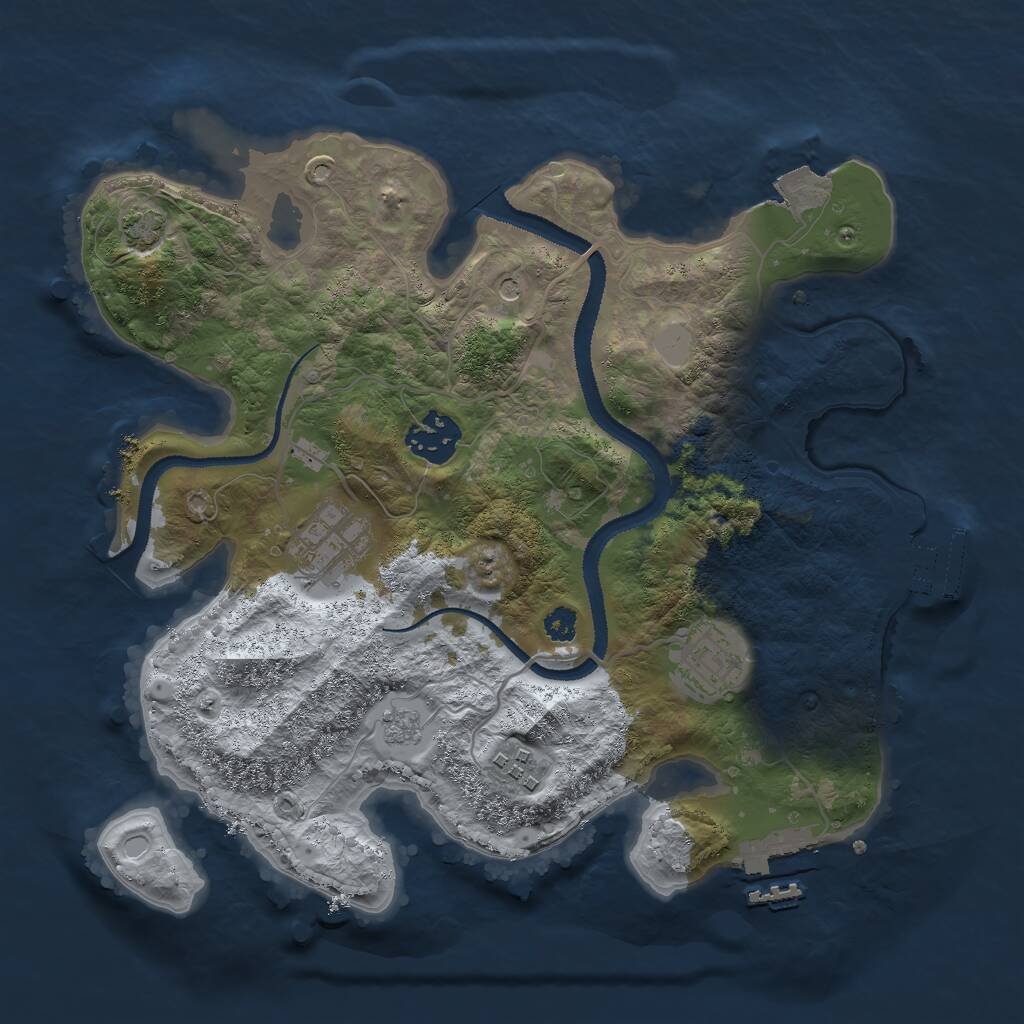 Rust Map: Procedural Map, Size: 3000, Seed: 805861044, 10 Monuments