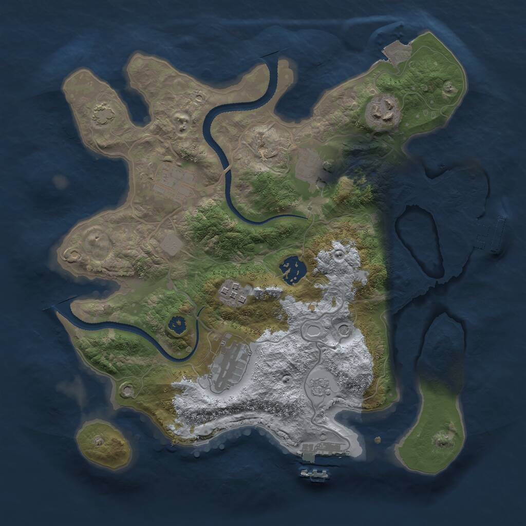 Rust Map: Procedural Map, Size: 3000, Seed: 1385307360, 12 Monuments