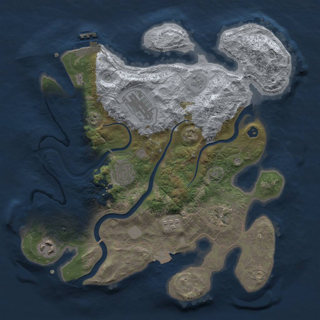 Rust Map: Procedural Map, Size: 3000, Seed: 551113, 11 Monuments
