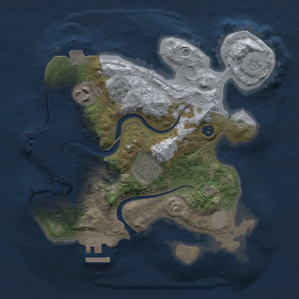 Rust Map: Procedural Map, Size: 2500, Seed: 2253, 8 Monuments
