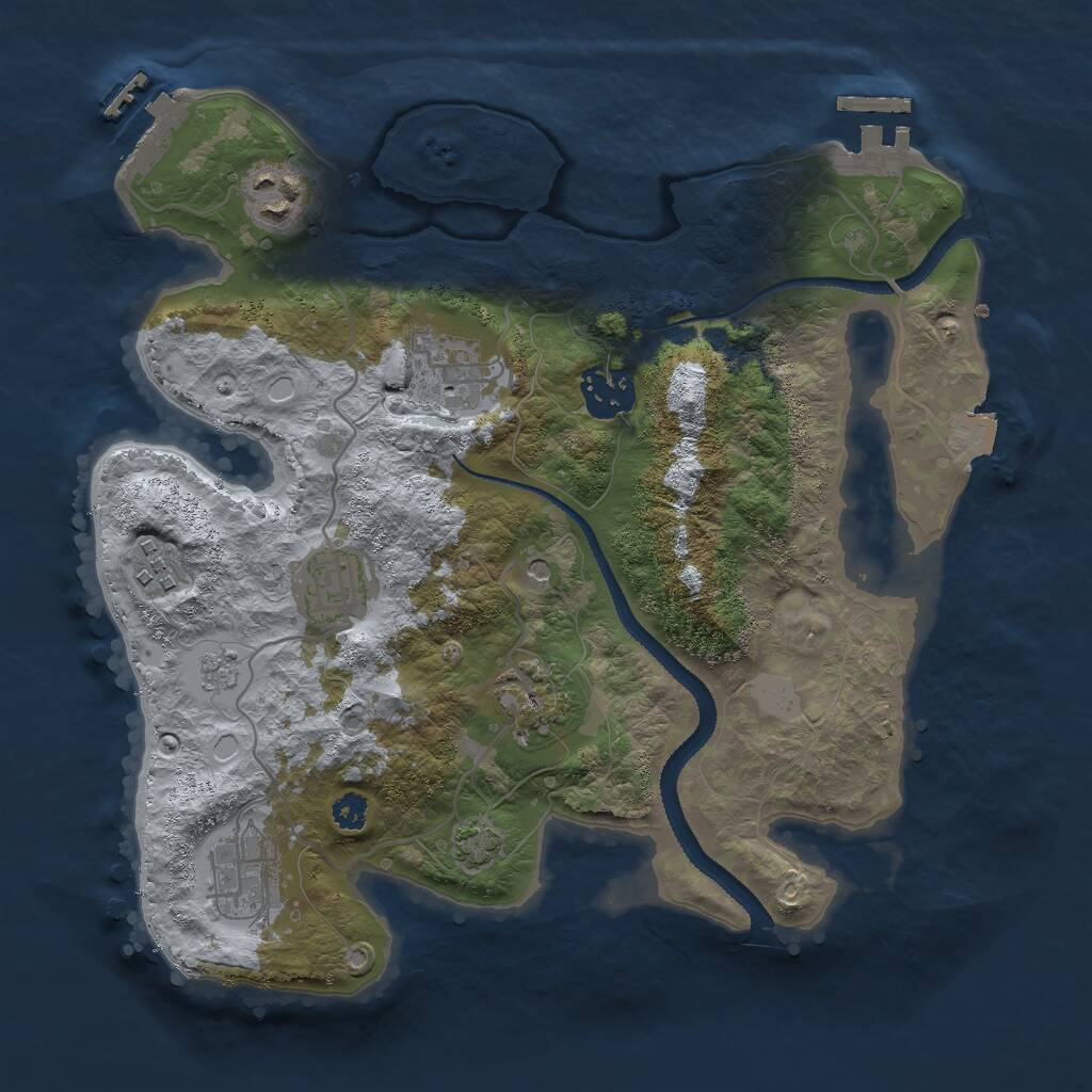Rust Map: Procedural Map, Size: 3000, Seed: 1774236669, 13 Monuments