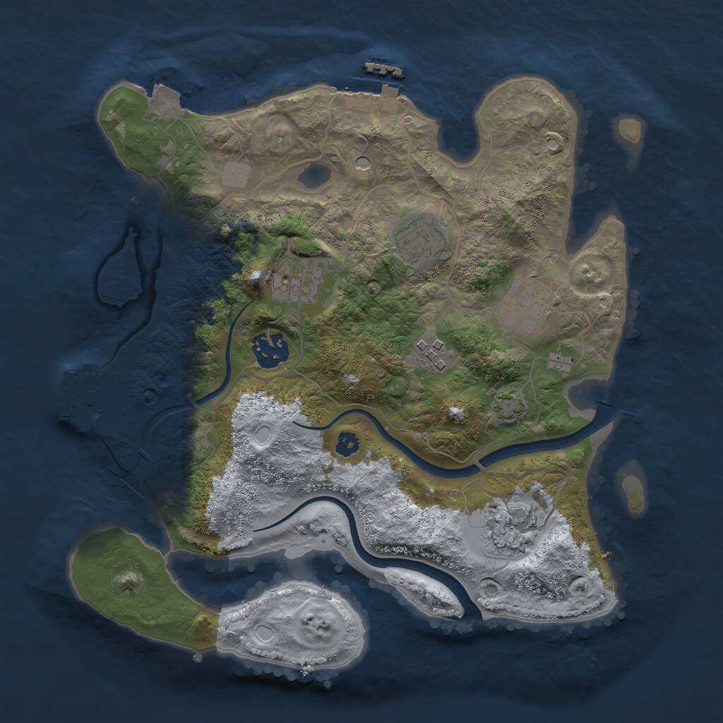 Rust Map: Procedural Map, Size: 3000, Seed: 9662, 11 Monuments