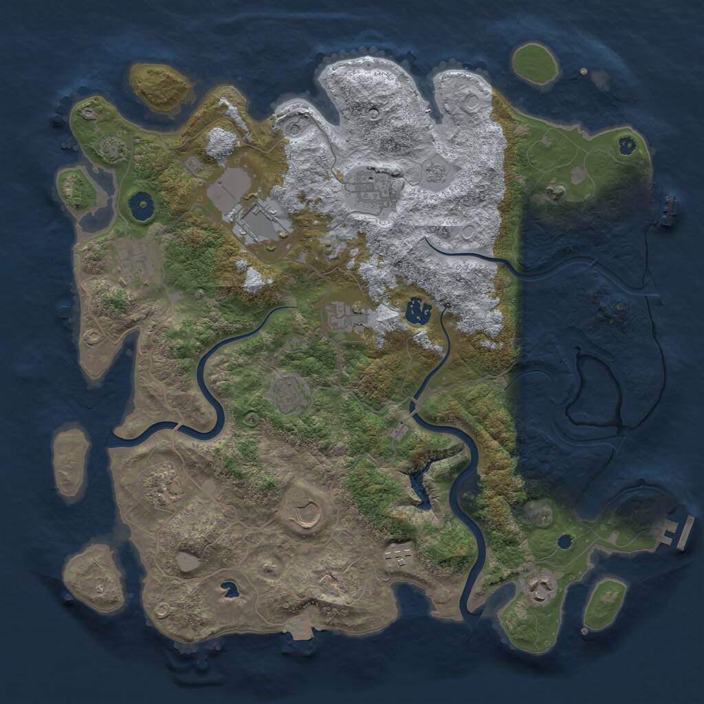 Rust Map: Procedural Map, Size: 4000, Seed: 1034952052, 16 Monuments