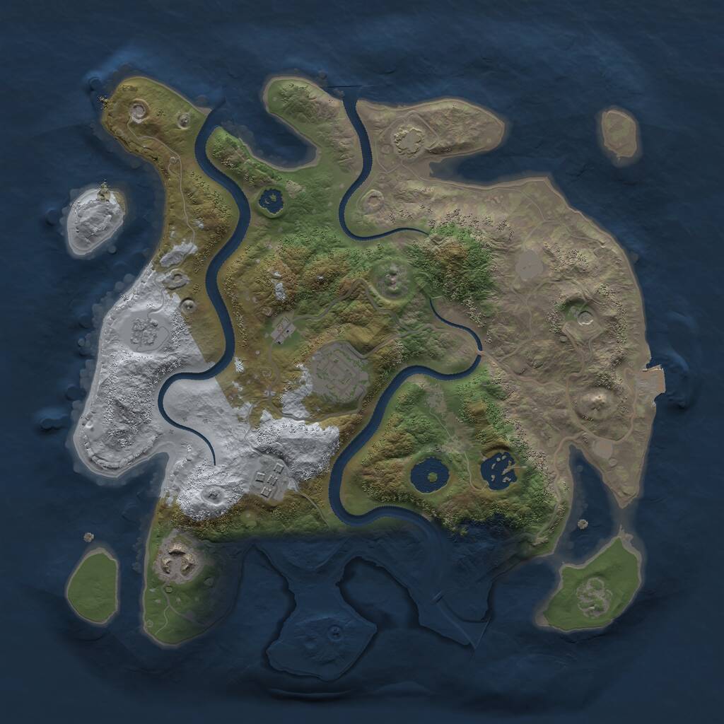 Rust Map: Procedural Map, Size: 3000, Seed: 32170, 8 Monuments
