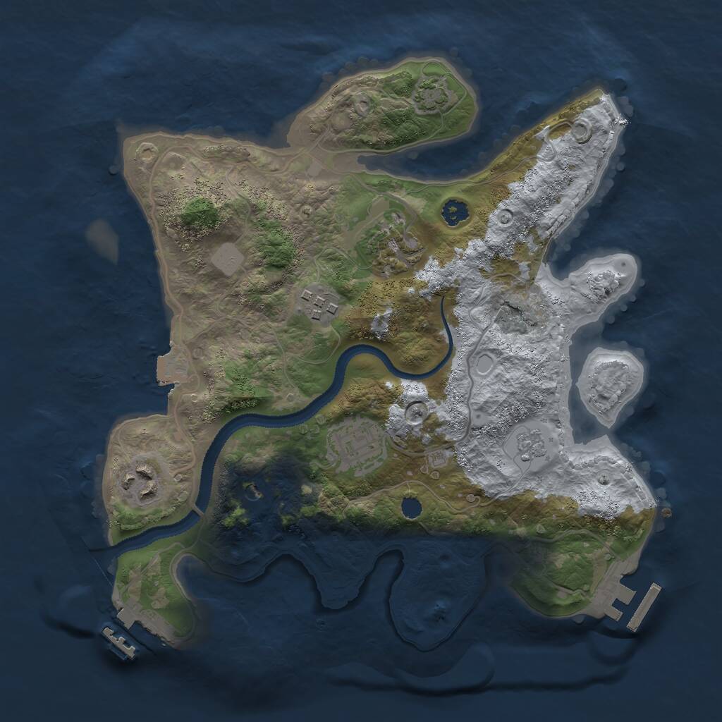 Rust Map: Procedural Map, Size: 2800, Seed: 509750590, 10 Monuments