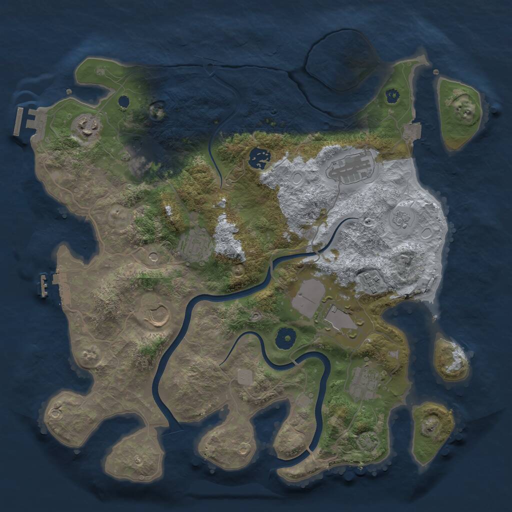 Rust Map: Procedural Map, Size: 3600, Seed: 620, 15 Monuments