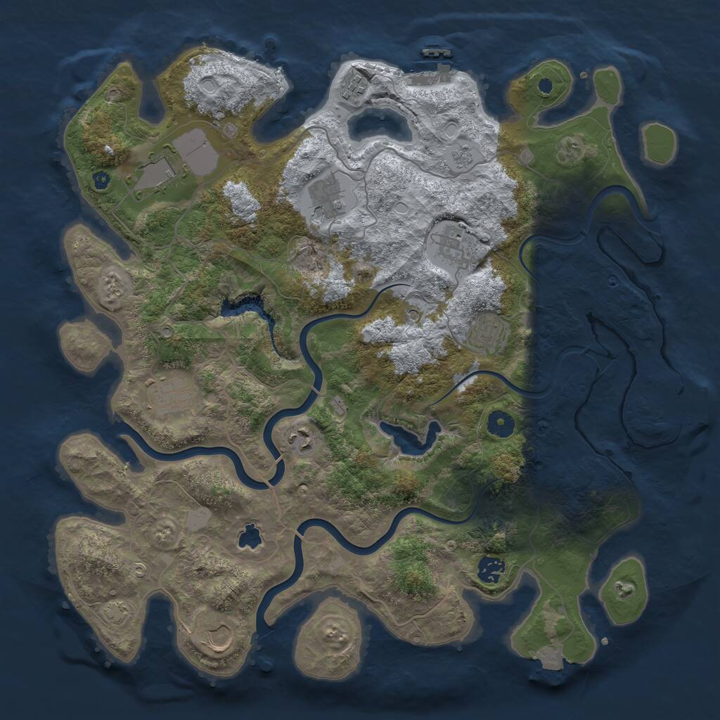 Rust Map: Procedural Map, Size: 4000, Seed: 1648943213, 15 Monuments
