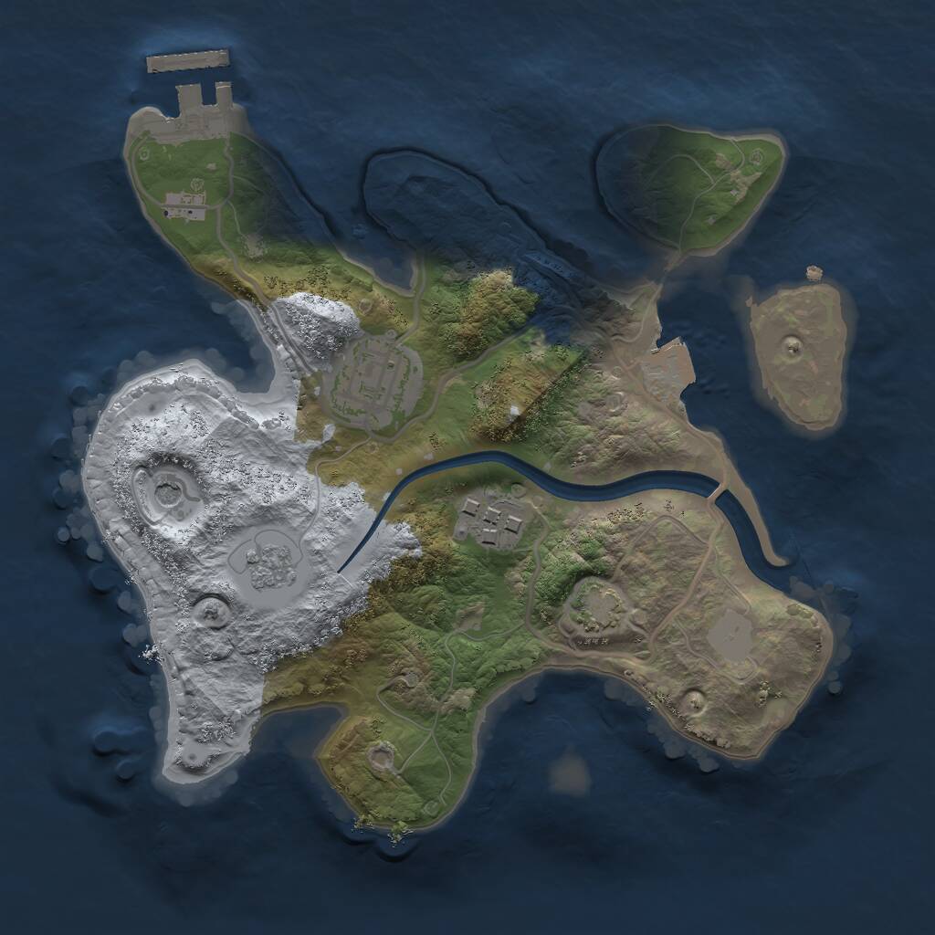 Rust Map: Procedural Map, Size: 2300, Seed: 1111885784, 7 Monuments