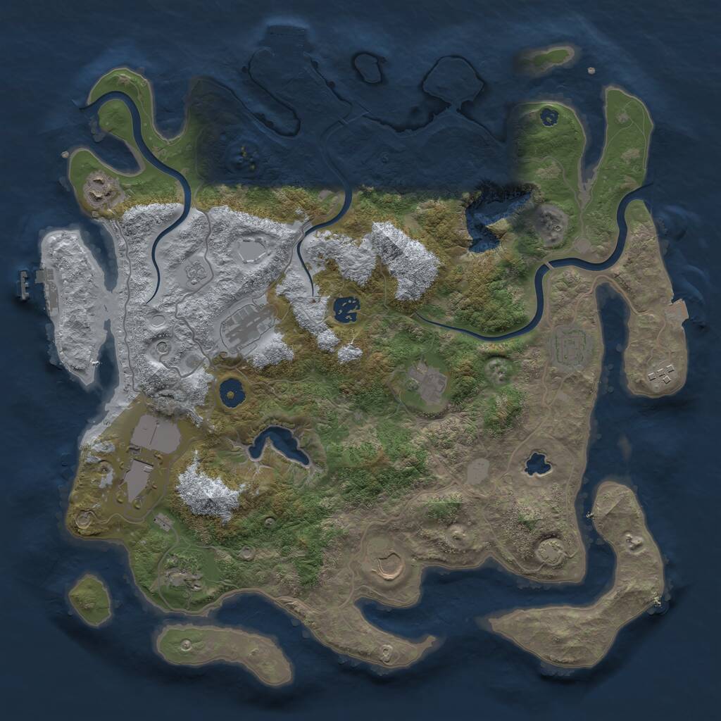 Rust Map: Procedural Map, Size: 4000, Seed: 1684409187, 15 Monuments
